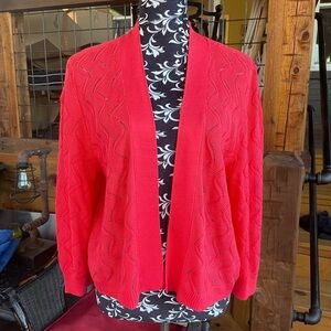 Women's Coral Open-Front Sweater